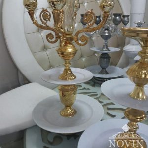 دیزاین شمعدانی و گل فلزی